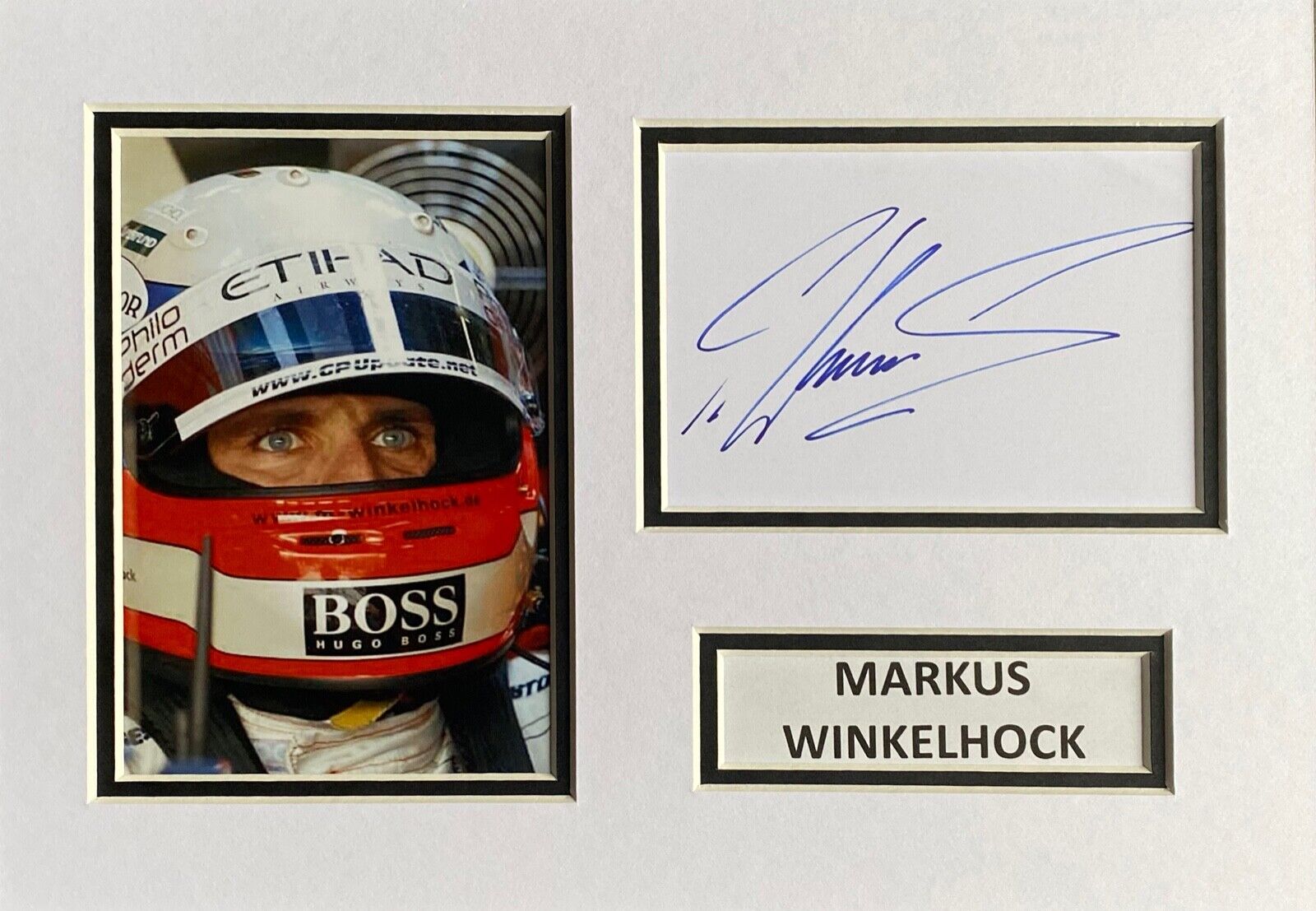 MARKUS WINKELHOCK SIGNED A4 Photo Poster painting MOUNT DISPLAY F1 AUTOGRAPH 1