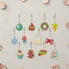 Kit porte-cl&eacute;s de peinture en diamant double face de No&euml;l de 12 pi&egrave;ces
