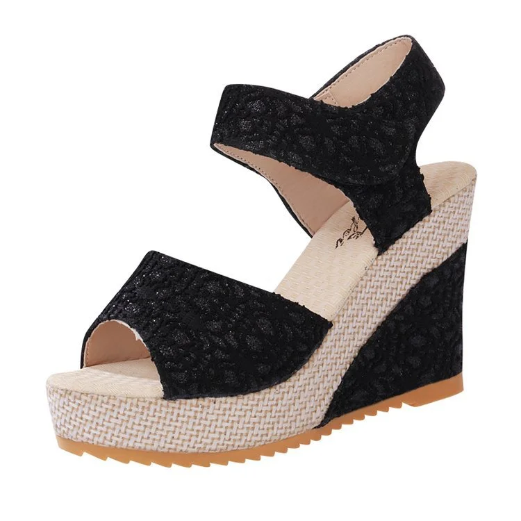 Churchf Churchf Women 2023 Summer New Waterproof Platform Korean Version With Wedge Fish Mouth Women Fashion Breathable Lace Women's Shoes
