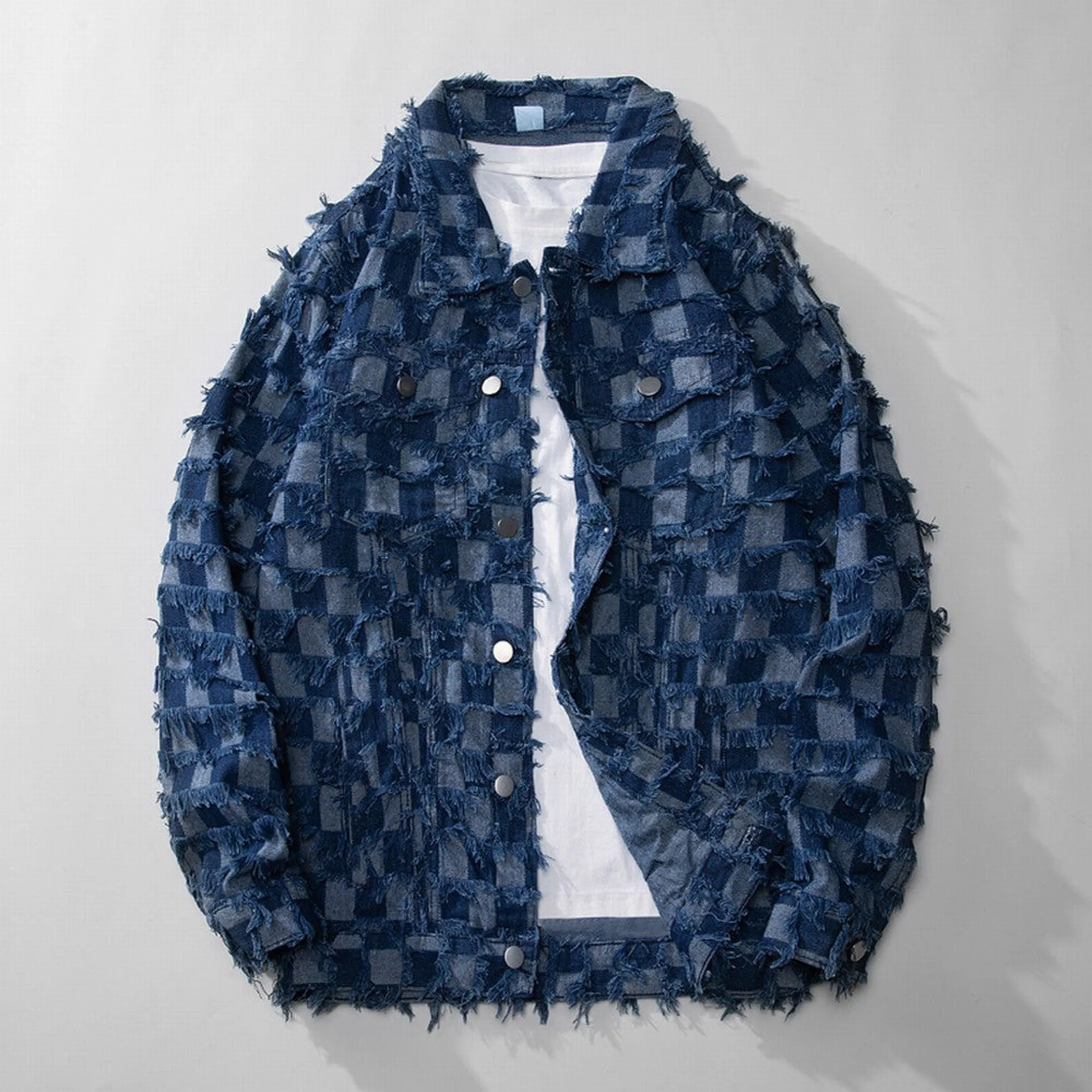 Men's Distressed Denim Shirt &ndash; Relaxed Fit Casual Layer