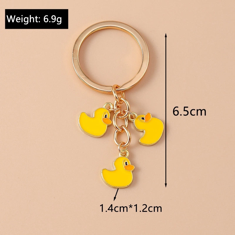 Cartoon Style Cute Commute Duck Alloy Keychain