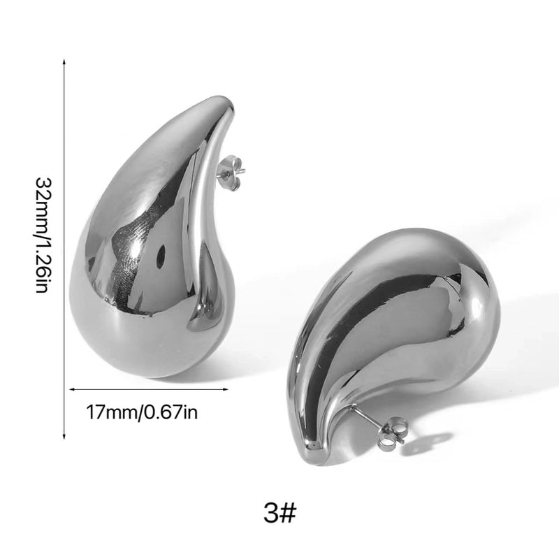 1 Pair Minimalist Classic Style Water Droplets Plating 316L Stainless Steel  18K Gold Plated Ear Studs