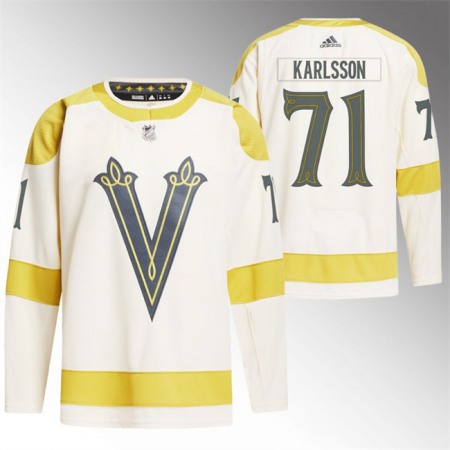 Men's Vegas Golden Knights #71 William Karlsson Cream 2024 Winter Classic   Stitched Jersey