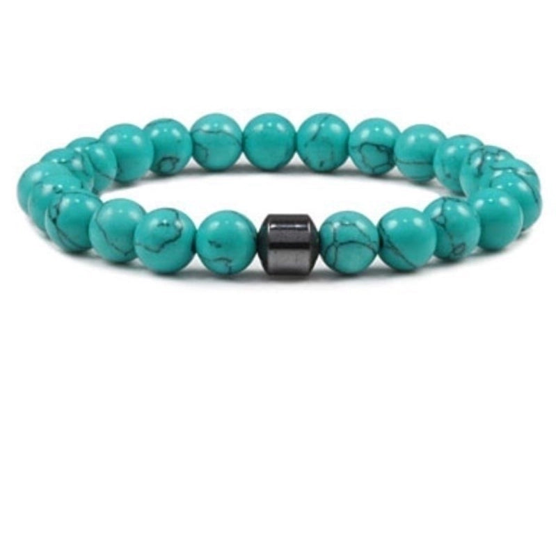 Minimalist Streetwear Geometric Turquoise Howlite Tiger Eye Beaded Unisex Bracelets