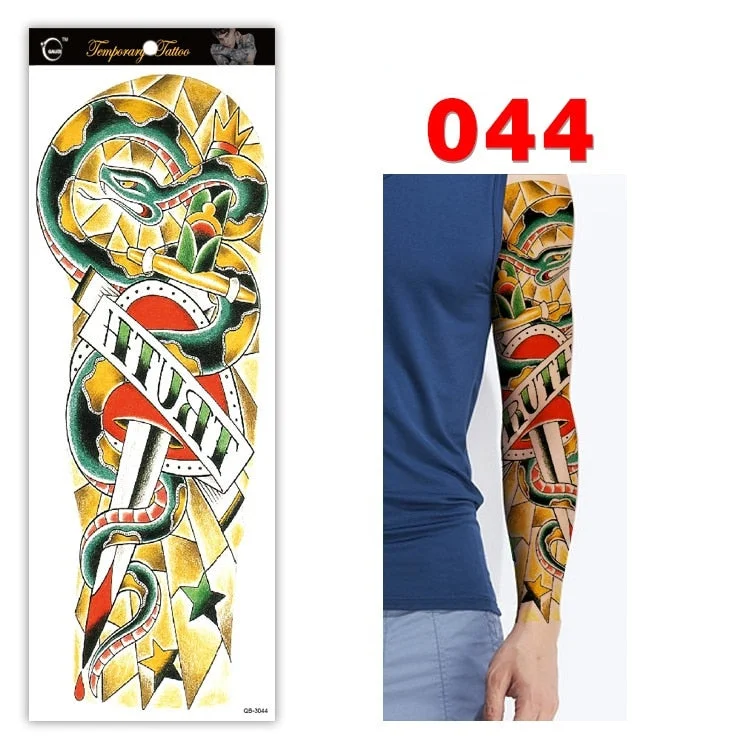 Full Arm Series Temporary Tattoo Full Arm Tattoo Sticker Lasting Waterproof Sweat Flower Arm Full Arm Tattoo Big Picture Sticker