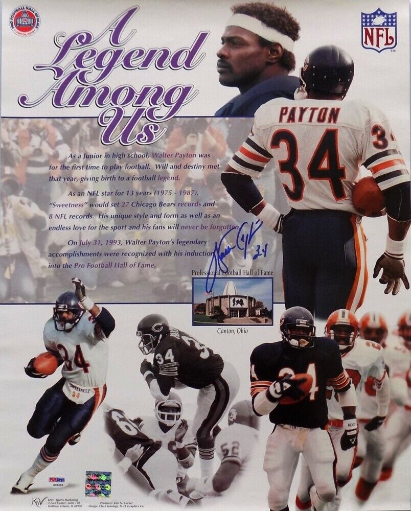 Chicago LEGEND Walter Payton Signed Bears A Legend Among Us