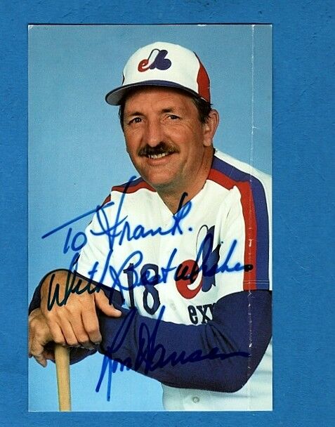 RON HANSEN-MONTREAL EXPOS AUTOGRAPHED COLOR POSTCARD Photo Poster painting