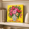 DIY Pre-Framed Flower Vase Button Art Canvas Kit