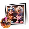 4Pcs/set Diamond Painting-5D Full Round Drill Funny Grandma(30*30 CM)