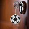 DIY Full Beads Football Printed Cross Stitch Embroidery Keychains Pendants