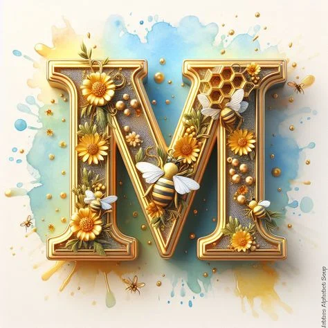 Diamond Painting - Full Round Drill - Bee Alphabet(Canvas|30*30cm)