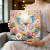 Framed Diamond Painting - Special Shaped - Butterfly and Flowers (25x25cm)
