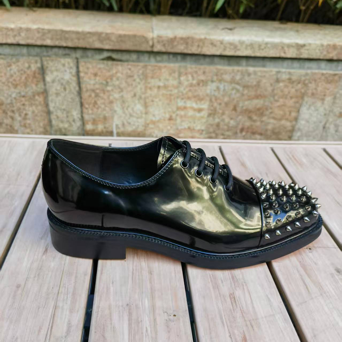 Merumote Gentleman's Oxford Shoes Red bottom Classic Formal Rivet Shoes-MERUMOTE