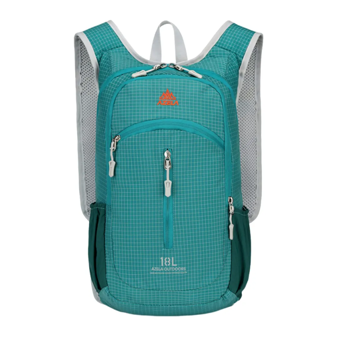 18L Lightweight Mountaineering Backpack with Reflective Strips & Chest Storage Bag Foldable Running Storage Knapsack Breathable Splash-Proof Hiking Nylon Pouch Hiking Work Travel Camping Backpacks