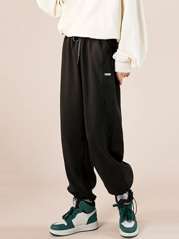 Casual Roomy Drawstring High Waisted Pure Color Pants