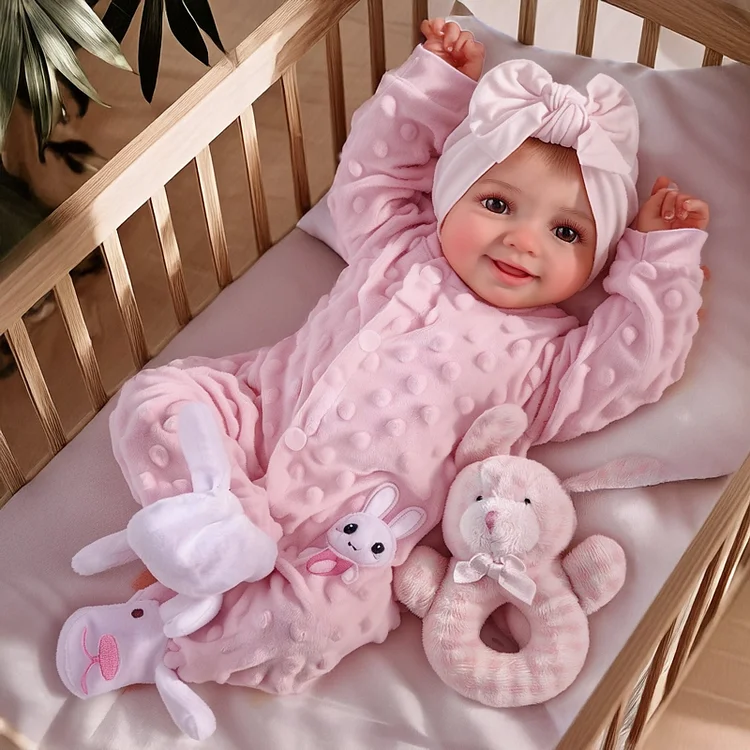 [Versand innerhalb von 24 Stunden] Babeside lächelndes Reborn-Baby Sunny 17'' kleines Mädchen, Heilung des Herzens