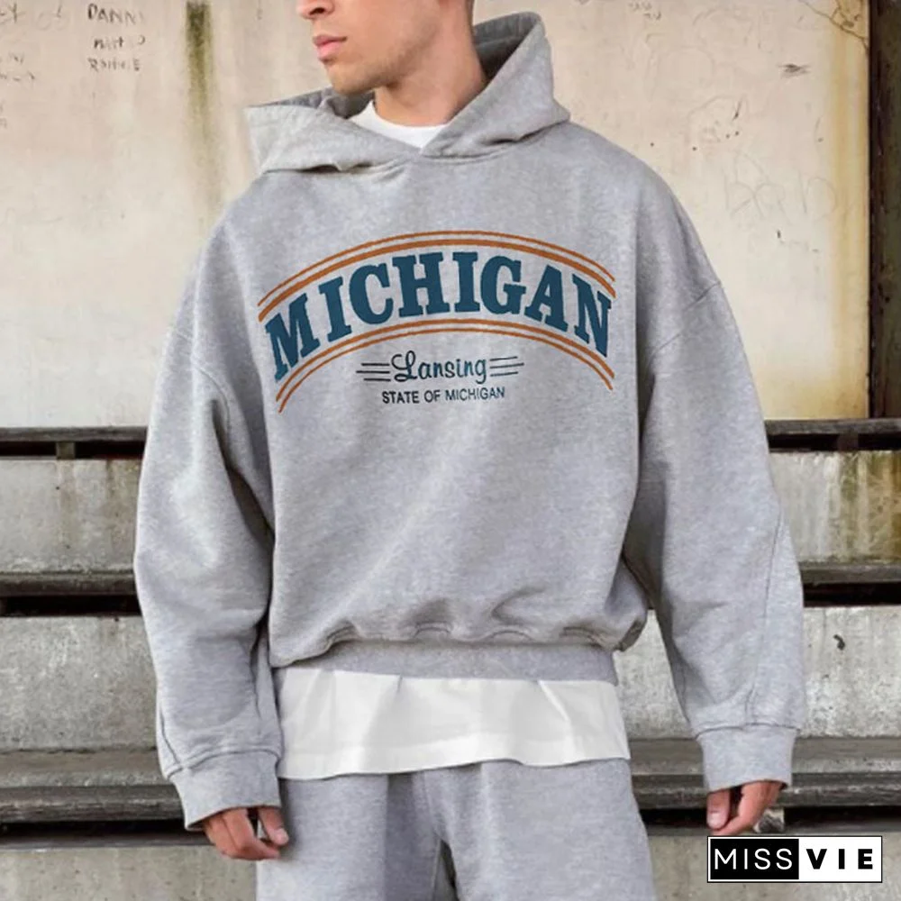 Retro Men's Michigan Oversized Hoodie