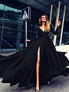 Vintage Split-Side Long Sleeves Maxi Dresses