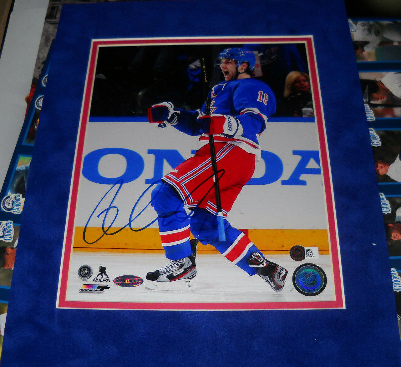 DERICK BRASSARD STEINER SCORING NEW YORK RANGERS AUTOGRAPH SIGNED MATTED 8X10