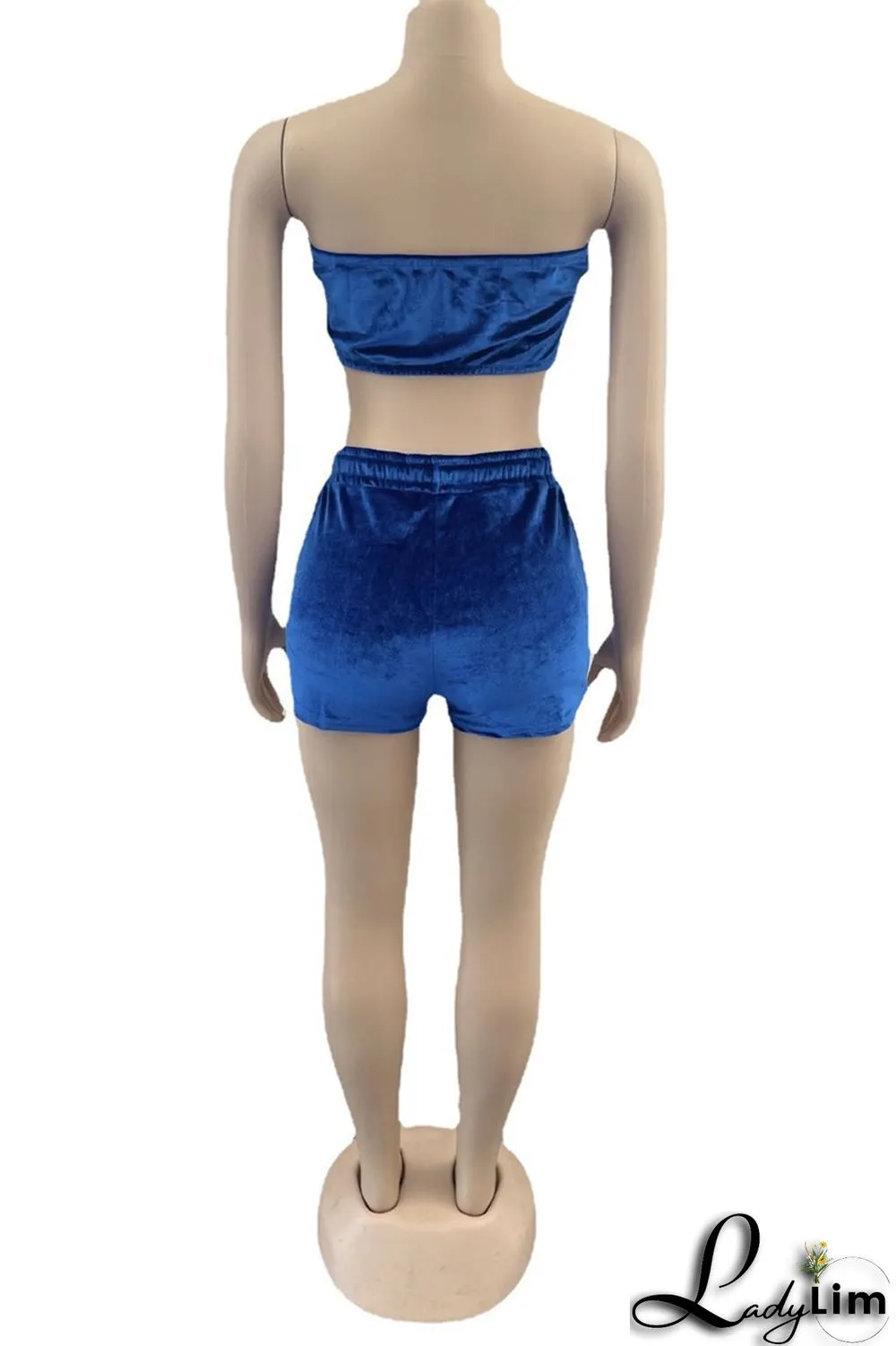 Yellow Fashion Sexy Solid Backless Strapless Sleeveless Two Pieces