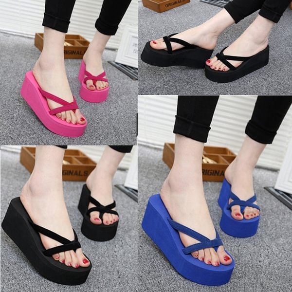 Women's Casual Wedges Flip Flops Outdoor Slippers for Sandals Platform Shoes - BlackFridayBuys