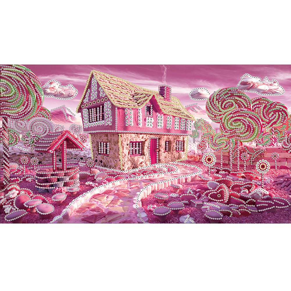 

30*50CM - Special Shaped Diamond Painting - Candy Castle, 501 Original