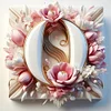 Fleur rose lettre-plein rond diamant peinture-30 * 30cm