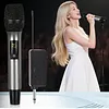 Wireless Microphone For Singing with Rechargeable Receiver Metal Cordless Handheld Mic for Home Karaoke Meeting Party Church Wedding KTV