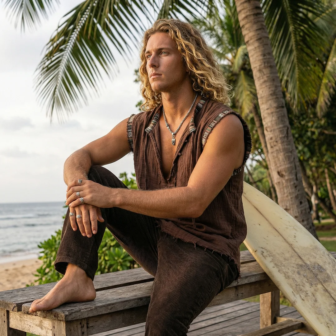 Linen Ethnic Style V-neck Vest Sleeveless V-neck Top-INSPIREUSE