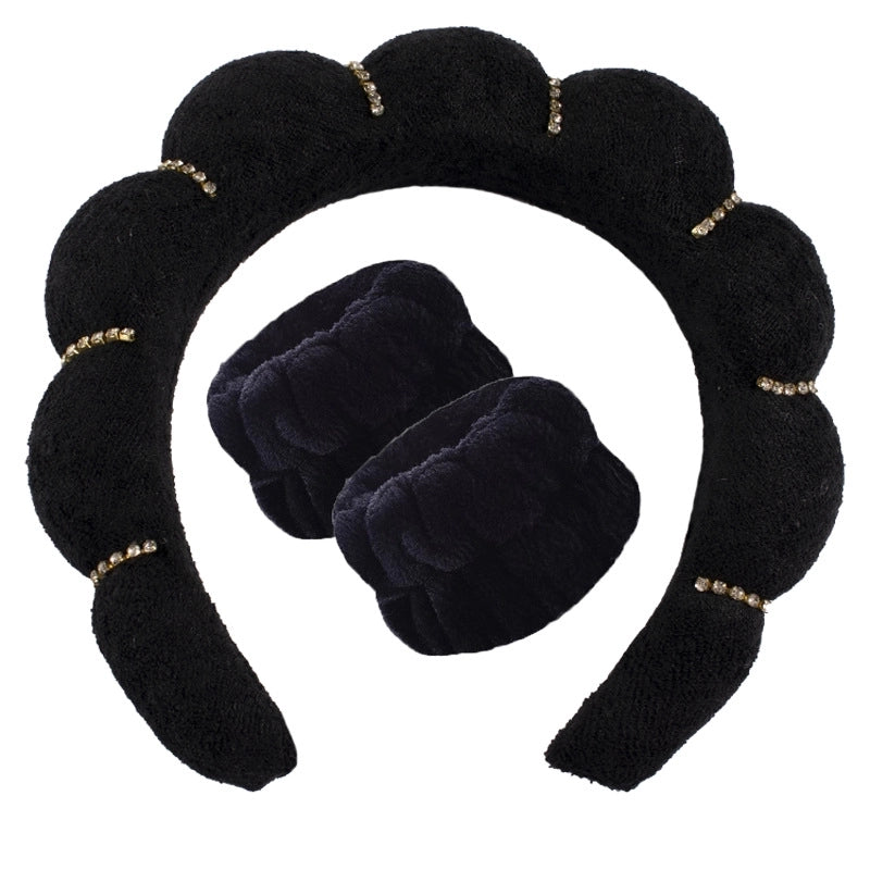 Minimalist Women’s Color Block Towel Velvet Spa Headband