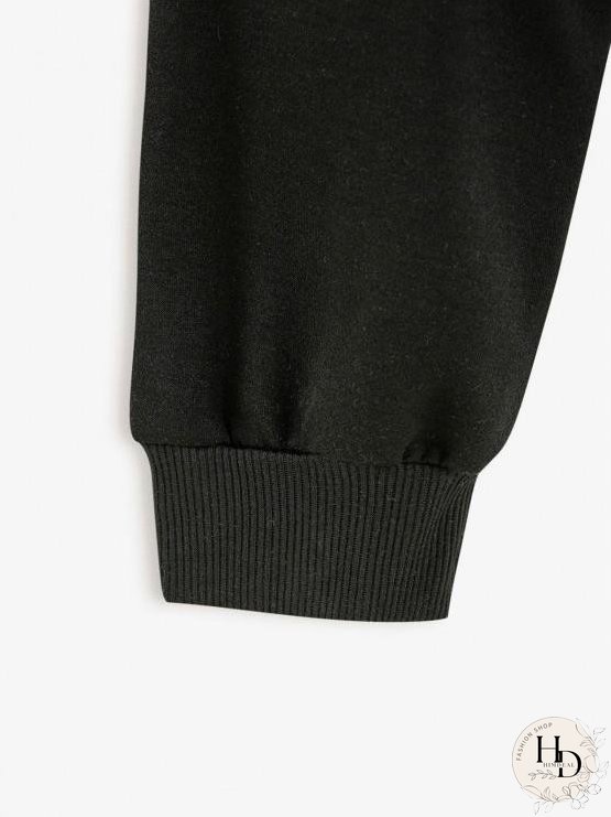 Drawstring Butterfly Graphic Raw Cut Hoodie for Women