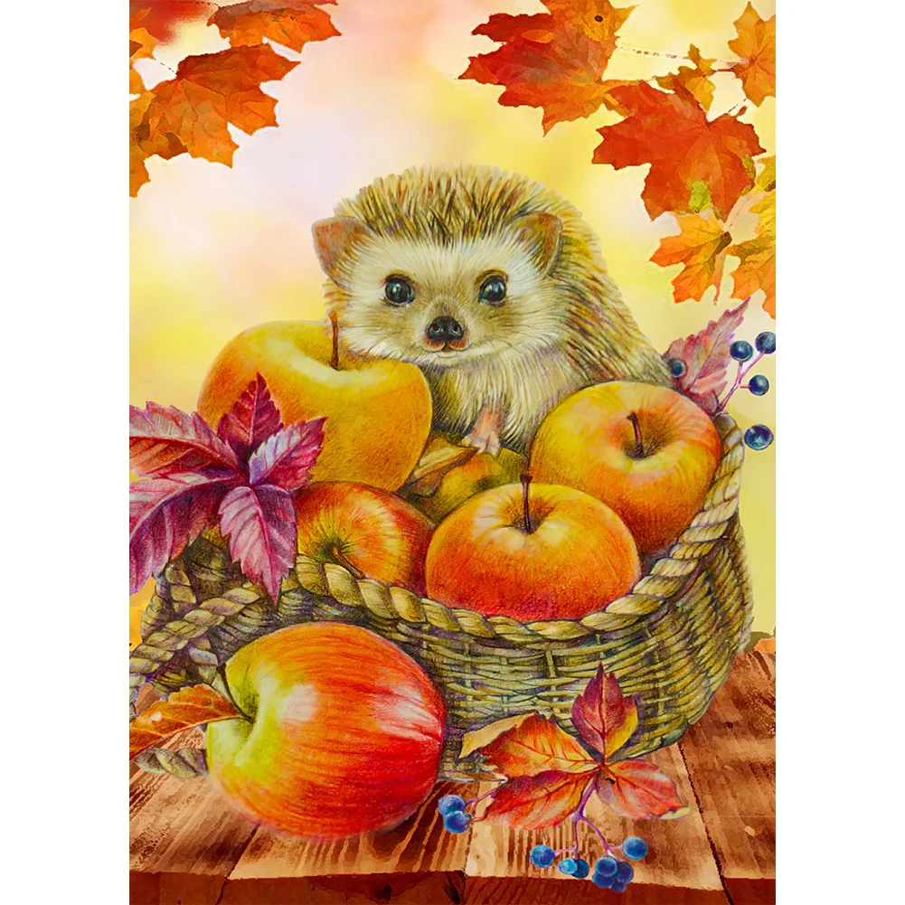 Cute Hedgehog - Full Round - Diamond Painting(30*40cm)