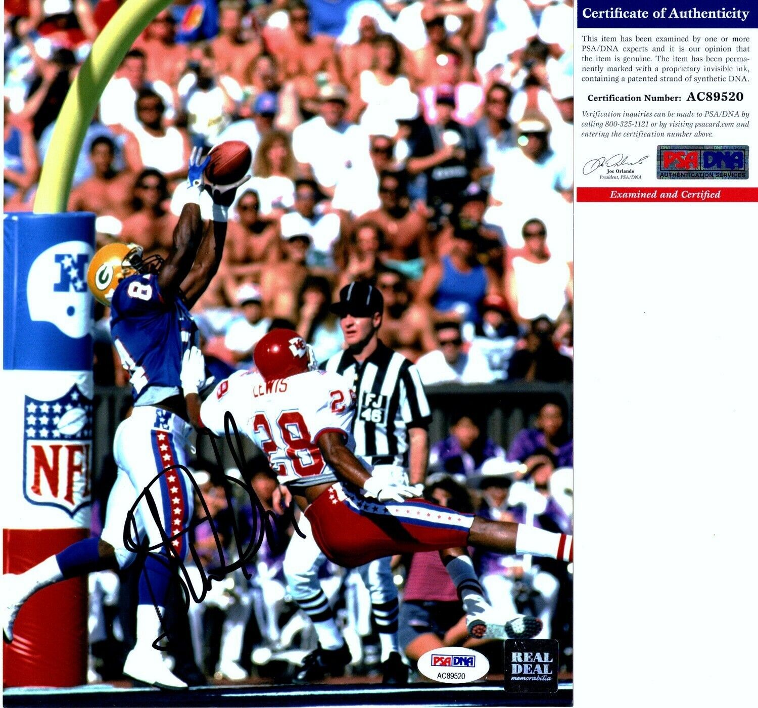 Sterling Sharpe Signed Autographed GB Packers Pro Bowl 8x10 Photo Poster painting + PSA/DNA COA