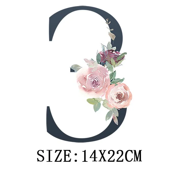 Beautiful Number Thermal Stickers On T-shirt Bag DIY Washable Patches Funny Design Iron On Transfers For Clothes Appliqued Decor