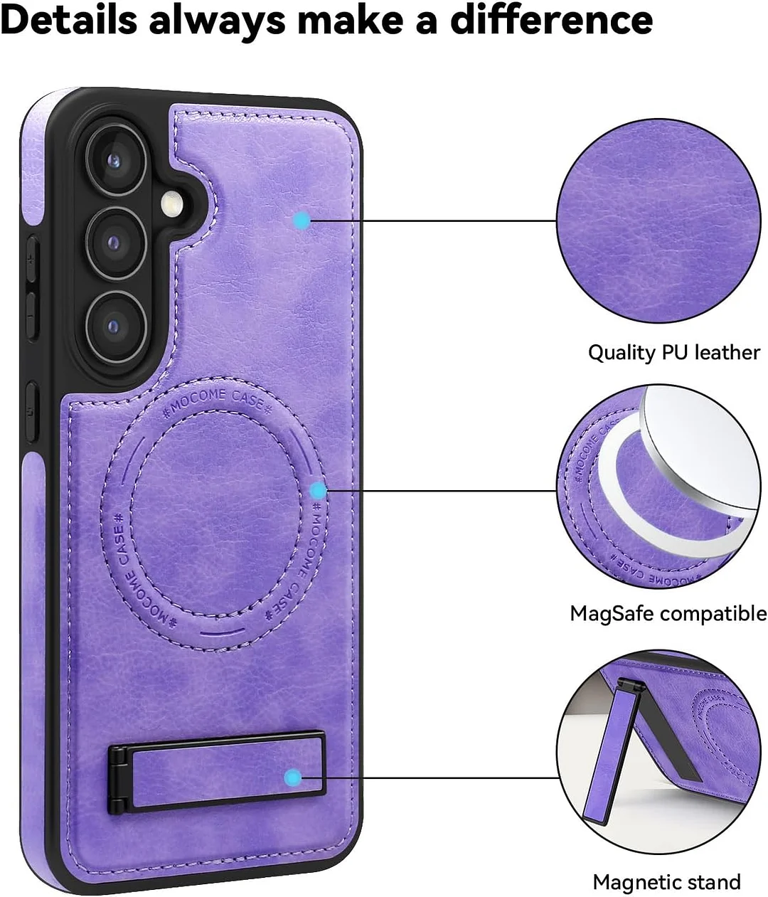 Samsung Galaxy Z Fold 6 Leather Case Magnetic Protective Case Holder Phone Case