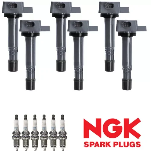 Dronehint Ignition Coil & NGK Platinum SparkPlug for 09-15 Honda Pilot Acura MDX RDX UF624 (For: Acura) Parts