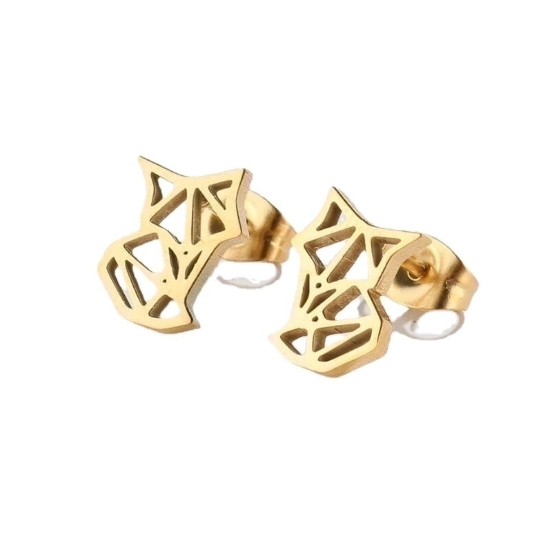 Minimalist Animal Plating 304 Stainless Steel No Inlaid 18K Gold Plated Ear Studs3