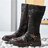 Men's Top Layer Cowhide British Style Retro High Knight Boots