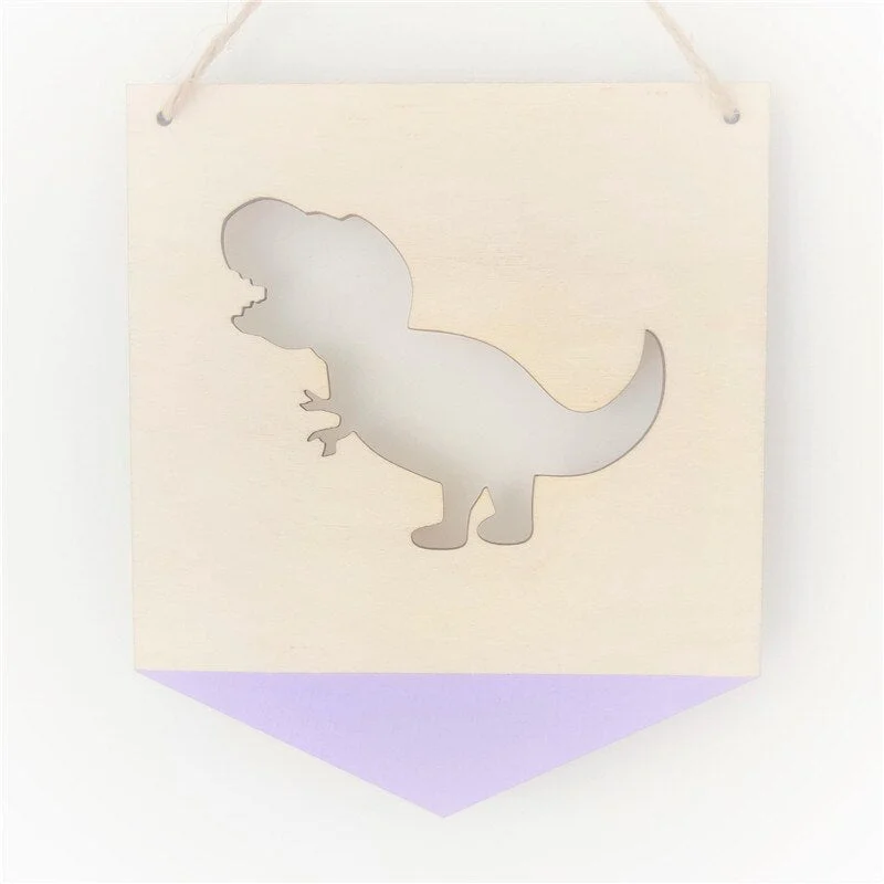 Nordic Dinosaur Wood Chip Positive Slogan Banner Garland Kids Room Decorations Wall Hanging Ornament Nursery Decor Photo Props