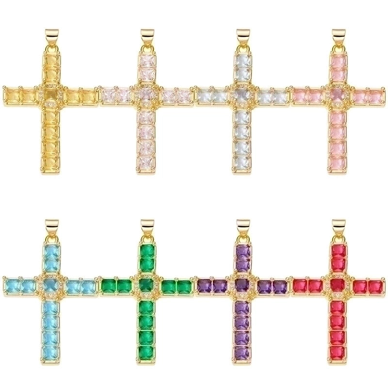 Classic Style Streetwear Cross Devil’s Eye Copper Plating Inlay Zircon 18k Gold Plated Charms