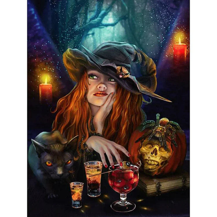 Magic Witch 30*40CM (Canvas) Full Round Drill Diamond Painting gbfke