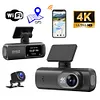 4K Dash Cam Car DVR Built-In WiFi Dual Lens Car Camcorder 24Hour Parking Monitor