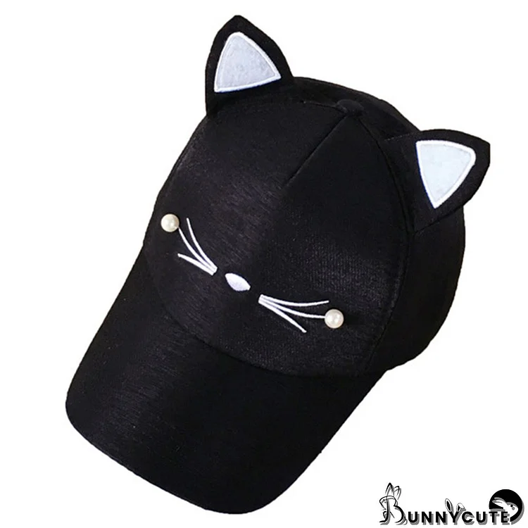 Cute Cat Ears Pearl Casual Baseball Cap