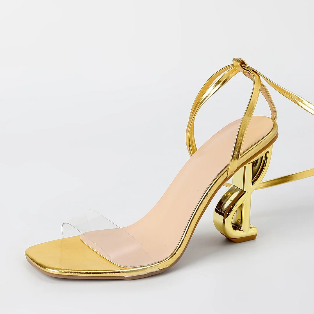 Yyvonne Heels Summer 2025 Summer New Square Toe 8 Words And High Heel With Sandals