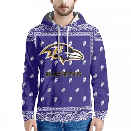 Men's Baltimore Ravens Purple Pullover Hoodie 3WA7
