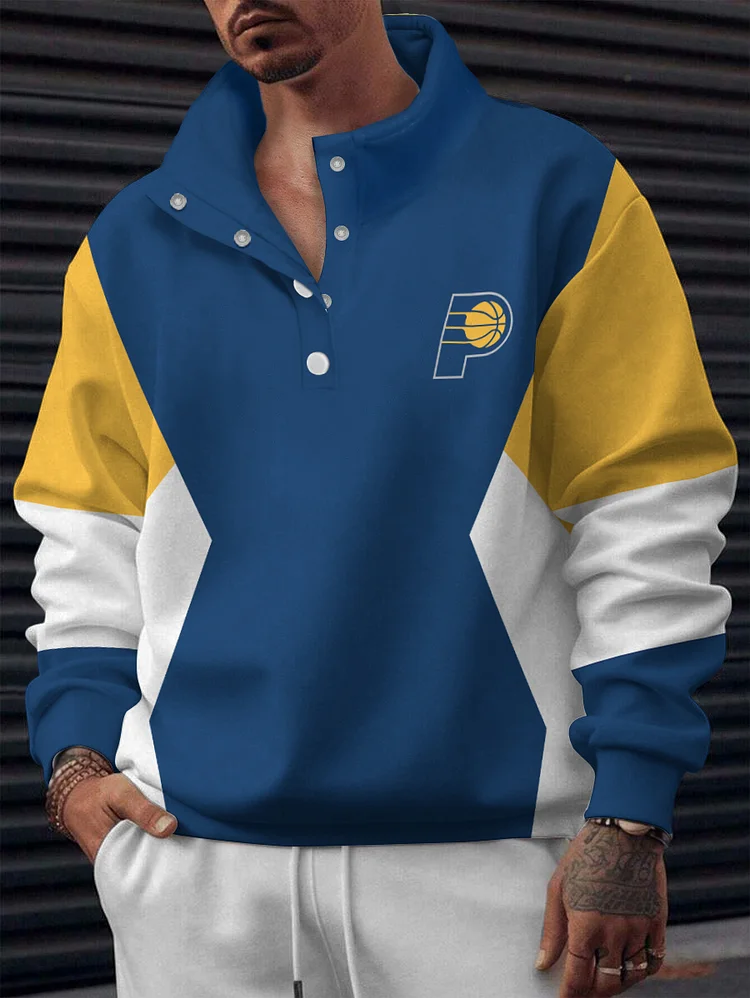 Indiana Pacers 2025 New Design Casual Snap Mockneck Pullover