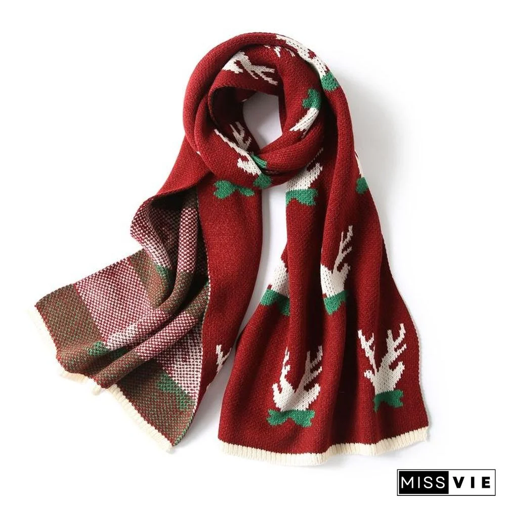 Elk Deer Horn Jacquard Scarf