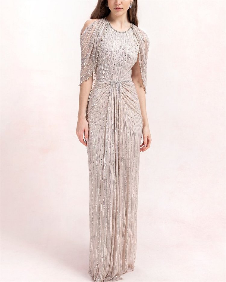 Women's Solid Color Sequins Dress 