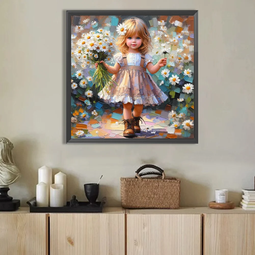 Diamond Painting - Full Round Drill - Flower Girl(Canvas|40*40cm)