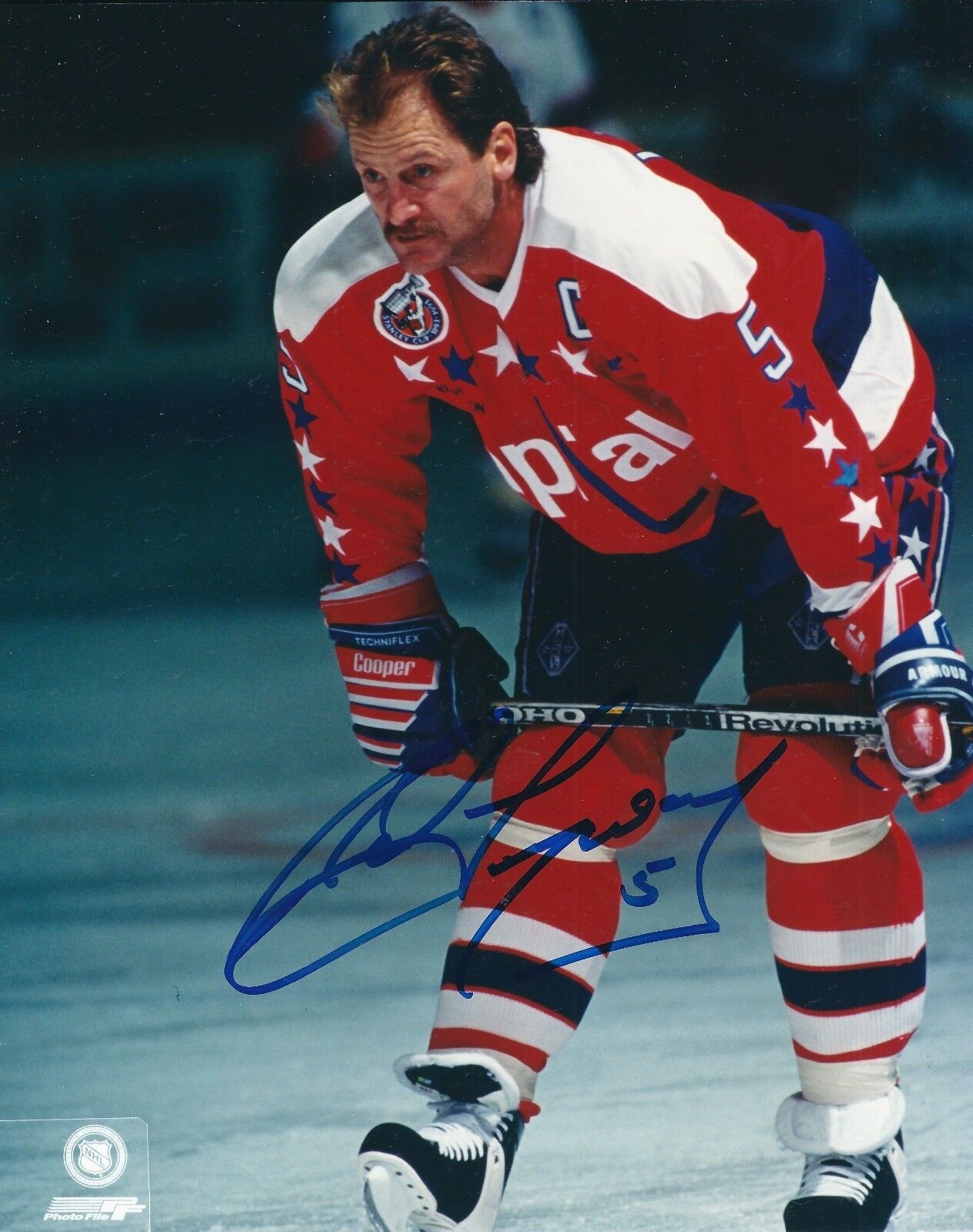 Autographed ROD LANGWAY Washington Capitals 8x10 Photo Poster painting- w/COA